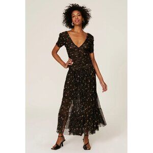 MISA LOS ANGELES Women's Rebecca Floral Mesh Dress Size M In Autumn Ditsy Mesh